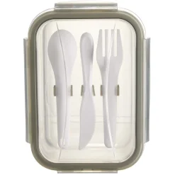 Gifi Conservation Alimentaire^Boîte Lunchbox en verre avec couverts en plastique 1,2L