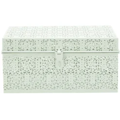 Boîte métallique à motif ajouré dentelle Rangement