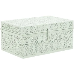 Boîte métallique à motif ajouré dentelle Rangement