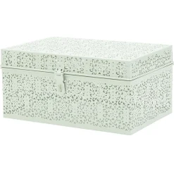 Boîte métallique à motif ajouré dentelle Rangement