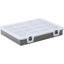 Boîte organiseur 16 compartiments avec couvercle transparent^Gifi Hot