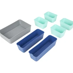 Outlet Boîte organiseur tiroir flex bleu et gris x7 Entretien Du Linge