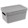 New Boîte rangement en plastique gris design relief 4,5L Entretien Du Linge