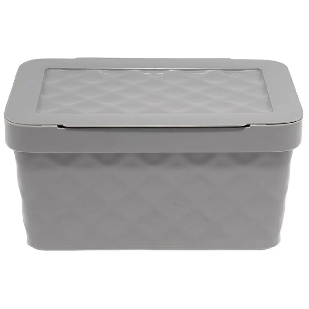 New Boîte rangement en plastique gris design relief 4,5L Entretien Du Linge