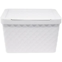 Best Boîte rangement en plastique design relief 17,5L Entretien Du Linge