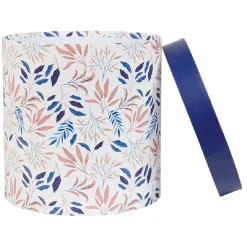Sale Boîte rangement ronde déco empilable motif fleuri bleu et blanc x3 Entretien Du Linge