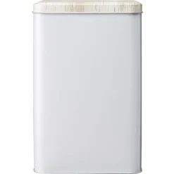 Gifi Conservation Alimentaire^Boîte rectangulaire en métal gris avec couvercle effet bois