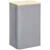 Gifi Conservation Alimentaire^Boîte rectangulaire métal embossée couvercle bambou 12,8x10xH20,5cm