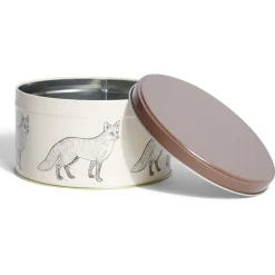 Gifi Conservation Alimentaire^Boîte ronde en métal Ø13,5cm motif renard marron