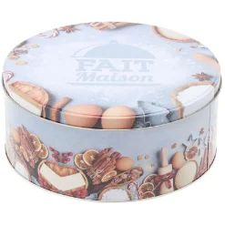 Gifi Conservation Alimentaire^Boîte ronde en métal pour gâteaux de Noël