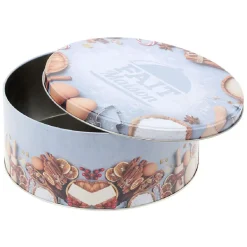 Gifi Conservation Alimentaire^Boîte ronde en métal pour gâteaux de Noël