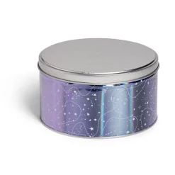 Gifi Conservation Alimentaire^Boîte ronde en métal violet irisé et gris argenté Ø13,5xH7cm