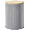 Gifi Conservation Alimentaire^Boîte ronde métal embossée avec couvercle bambou Ø10xH13,5cm