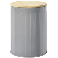 Gifi Conservation Alimentaire^Boîte ronde métal embossée avec couvercle bambou Ø10xH13,5cm