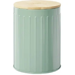 Gifi Conservation Alimentaire^Boîte ronde métal embossée avec couvercle bambou Ø10xH13,5cm