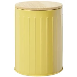 Gifi Conservation Alimentaire^Boîte ronde métal embossée avec couvercle bambou Ø10xH13,5cm