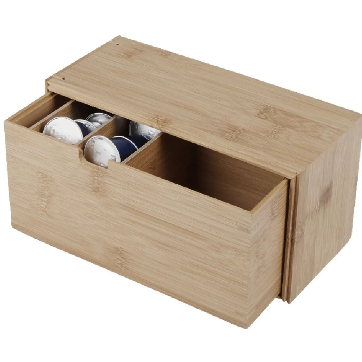 Gifi Conservation Alimentaire^Boîte tiroir à dosettes bambou naturel