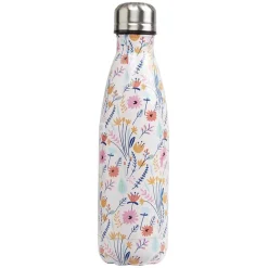 Gifi Conservation Alimentaire^Bouteille isotherme inox blanc motif fleur multicolore 500 ml