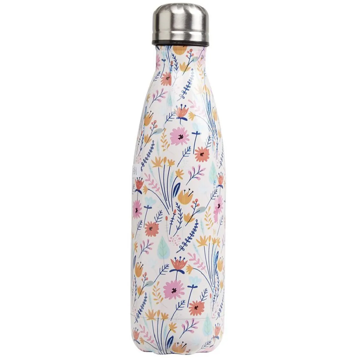 Gifi Conservation Alimentaire^Bouteille isotherme inox blanc motif fleur multicolore 500 ml
