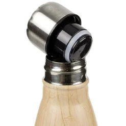 Gifi Conservation Alimentaire^Bouteille isotherme inox effet bois marron 500ml