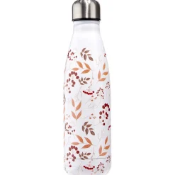 Gifi Conservation Alimentaire^Bouteille isotherme inox motif fleur rose 500 ml