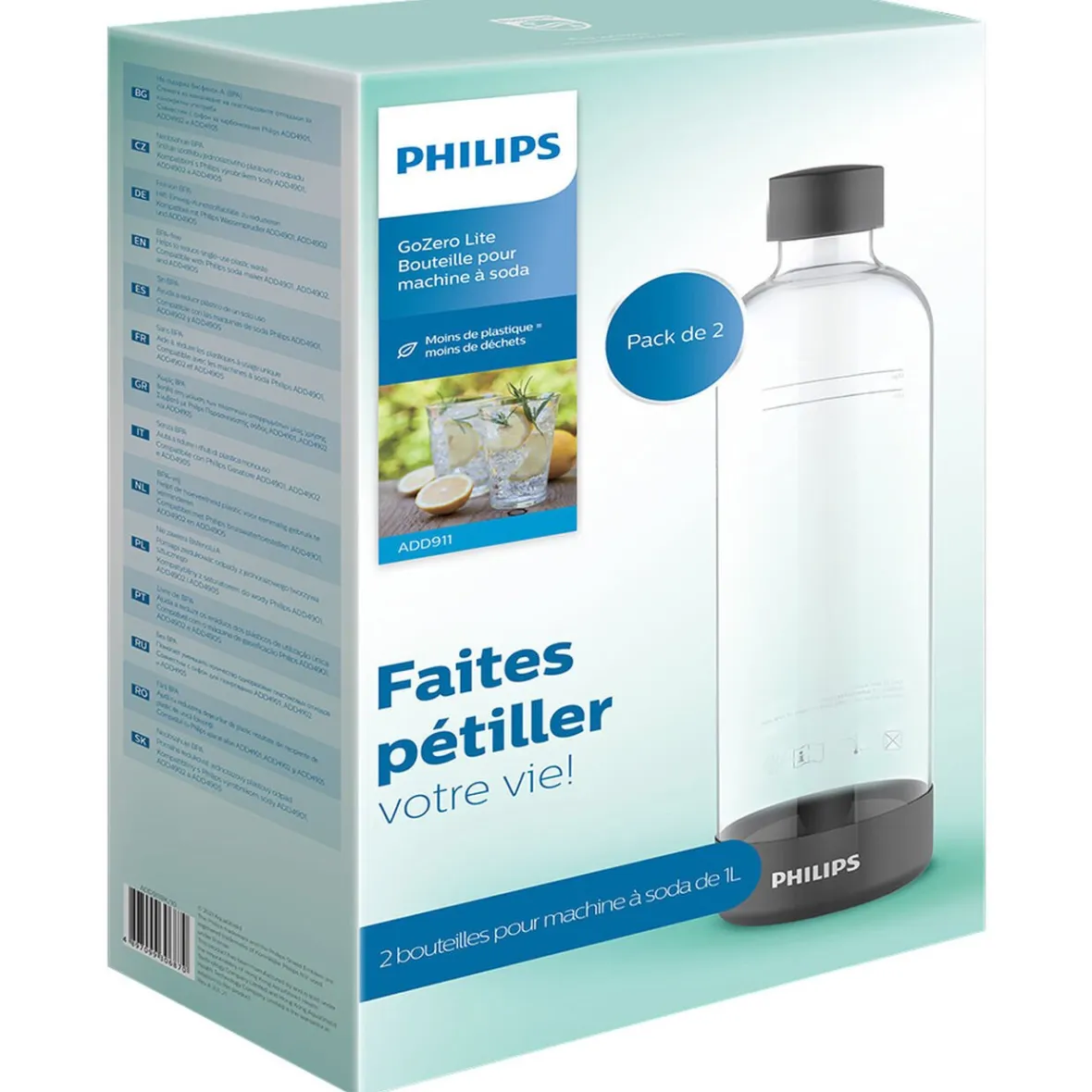 Gifi Petit Électroménager^Bouteille 1L pour machine à soda Noir x2