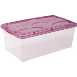 Best Box de rangement 10 L transparent et violet Rangement