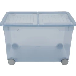 Best Box de rangement à ouverture fractionnable uni bleu 46 L Rangement