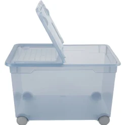 Best Box de rangement à ouverture fractionnable uni bleu 46 L Rangement