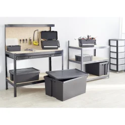 Box de rangement brico avec couvercle haute résistance 62 L Rangement
