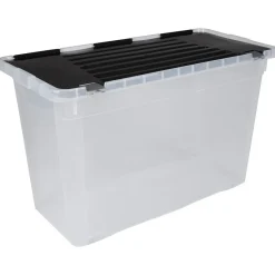 Box de rangement en plastique avec fermeture clips 100 L Rangement