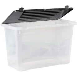 Box de rangement en plastique avec fermeture clips 100 L Rangement
