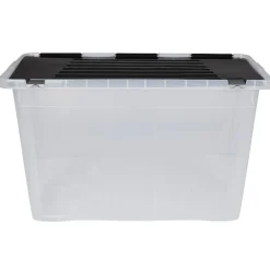 Box de rangement en plastique avec fermeture clips 100 L Rangement