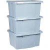 Best Box de rangement plastique bleu 30L x3 Rangement