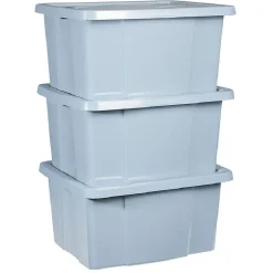 Best Box de rangement plastique bleu 30L x3 Rangement