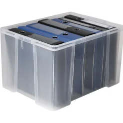 Best Box de rangement transparente couvercle clips rouge 45 L Rangement
