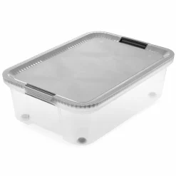 Best Box multi directionnelle transparente couvercle gris 72 L Rangement