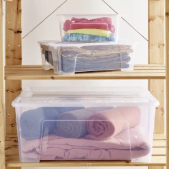 Best Box rangement 48L plastique transparent 57xH27,2x38cm Rangement