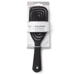 Brosse à cheveux incurvée démêlage et lissage PVC noir^Gifi Sale