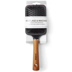 Brosse à cheveux pneumatique démêlage et massage PVC et bois^Gifi Discount