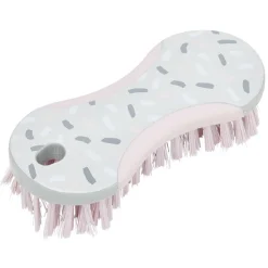 Brosse de nettoyage décorée 16x7x3,5cm rose^Gifi Discount