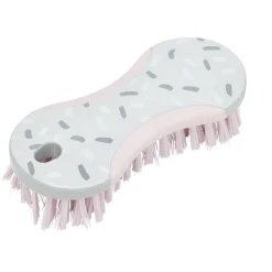 Brosse de nettoyage décorée 16x7x3,5cm rose^Gifi Discount