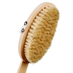 Brosse en crin pour le corps avec manche en bois L42 cm^Gifi