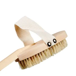 Brosse en crin pour le corps avec manche en bois L42 cm^Gifi