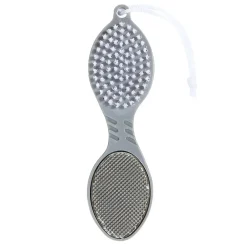 Brosse pédicure 4en1 brosse/pierre ponce/lime douche/lime métallique^Gifi Discount