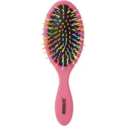 Brosse pneumatique ovale picots perlés pvc multicolore fuchsia^Gifi