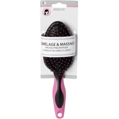Brosse pneumatique ovale picots perlés pvc fuchsia noir^Gifi Clearance