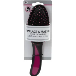 Brosse pneumatique ovale picots perlés pvc noir fuchsia^Gifi Outlet