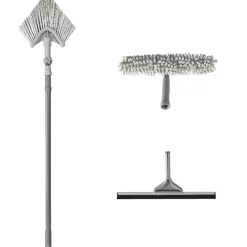 Best Brosse téléscopique Homclean embouts x3 gris et bleu Nettoyage Et Entretien
