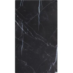 Gifi Cuisson^Cache plaque de cuisson en verre noir effet marbre 52x30cm